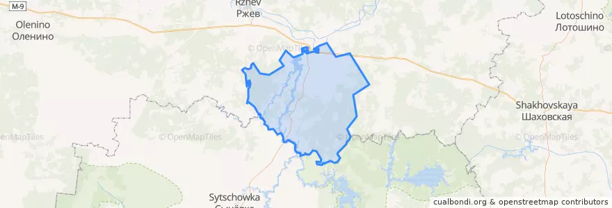 Mapa de ubicacion de Вазузское сельское поселение.