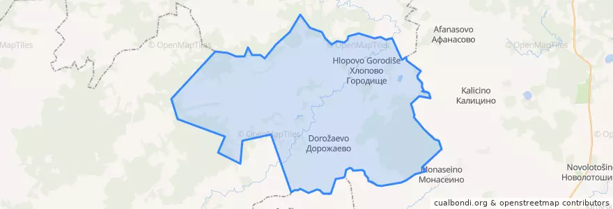 Mapa de ubicacion de Дорожаевское сельское поселение.