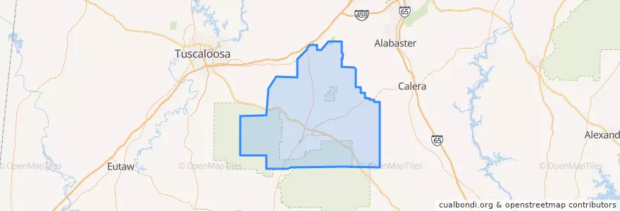 Mapa de ubicacion de Bibb County.