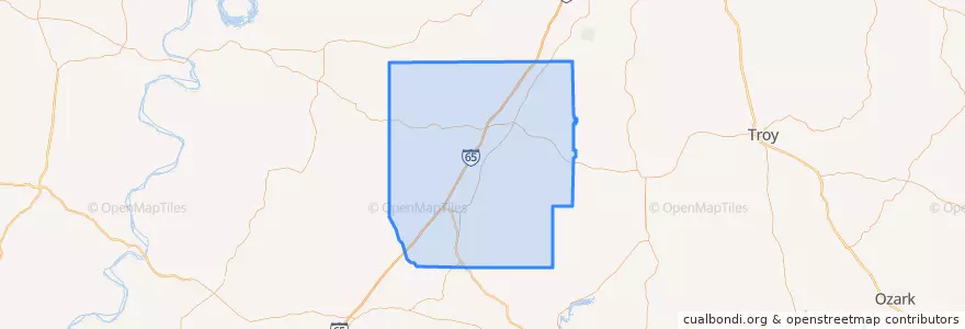 Mapa de ubicacion de Butler County.
