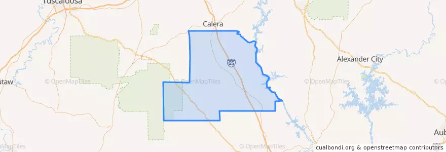 Mapa de ubicacion de Chilton County.