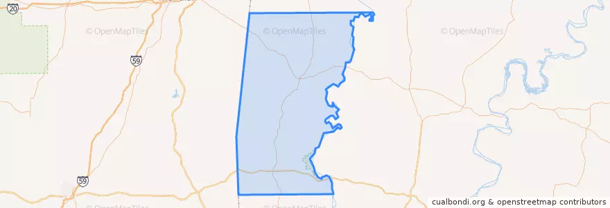 Mapa de ubicacion de Choctaw County.