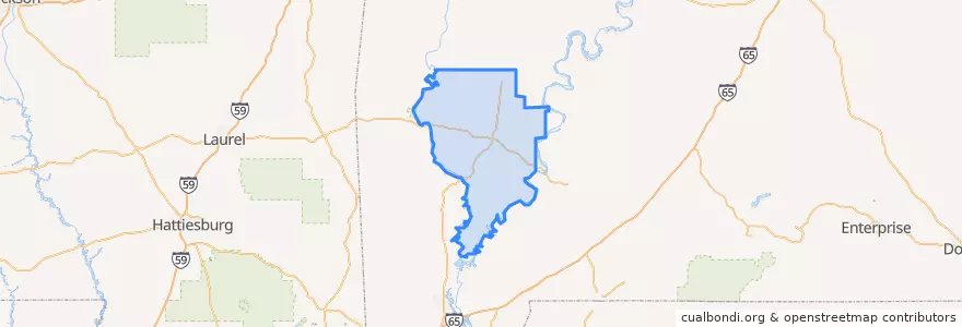 Mapa de ubicacion de Clarke County.