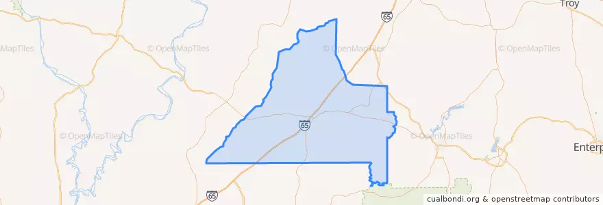 Mapa de ubicacion de Conecuh County.