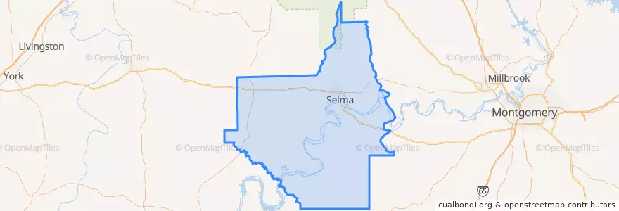 Mapa de ubicacion de Dallas County.
