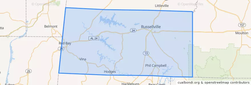 Mapa de ubicacion de Franklin County.