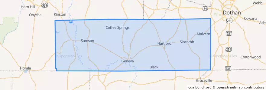 Mapa de ubicacion de Geneva County.