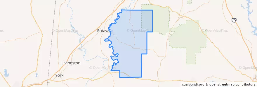 Mapa de ubicacion de Hale County.