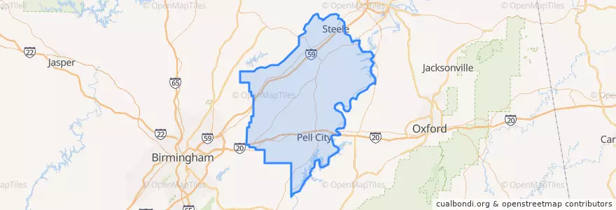 Mapa de ubicacion de St. Clair County.