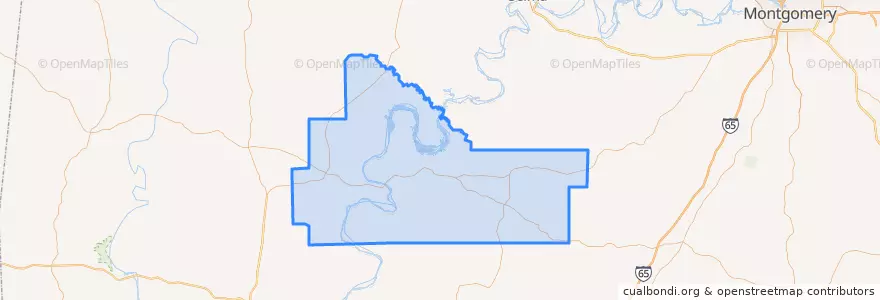 Mapa de ubicacion de Wilcox County.