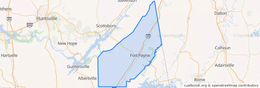 Mapa de ubicacion de DeKalb County.