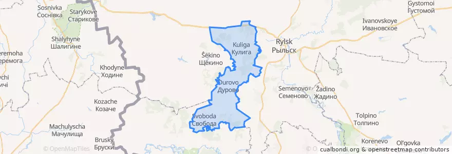 Mapa de ubicacion de Дуровский сельсовет.