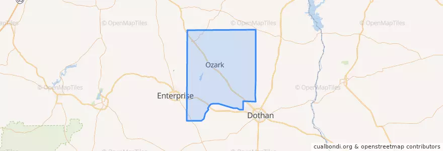 Mapa de ubicacion de Dale County.