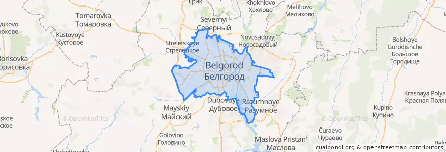 Mapa de ubicacion de городской округ Белгород.
