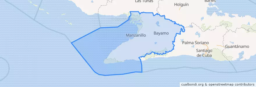 Mapa de ubicacion de Granma.