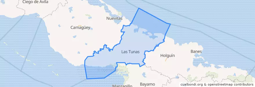 Mapa de ubicacion de Las Tunas.
