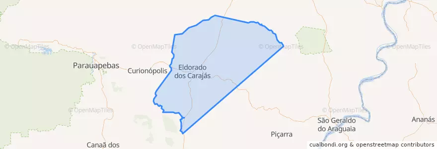 Mapa de ubicacion de Eldorado do Carajás.