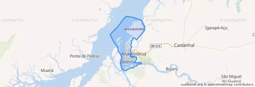 Mapa de ubicacion de Belém.