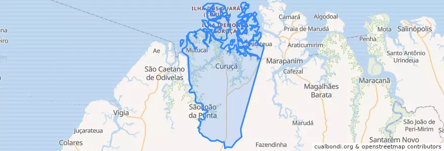 Mapa de ubicacion de Curuçá.