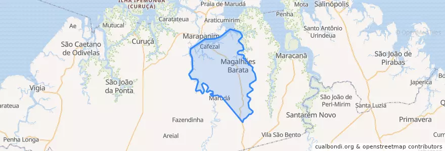 Mapa de ubicacion de Magalhães Barata.