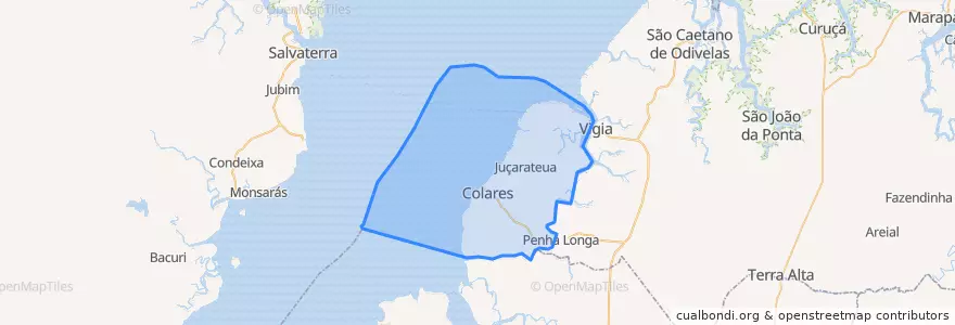 Mapa de ubicacion de Colares.