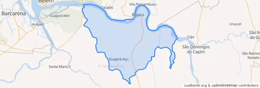 Mapa de ubicacion de Bujaru.