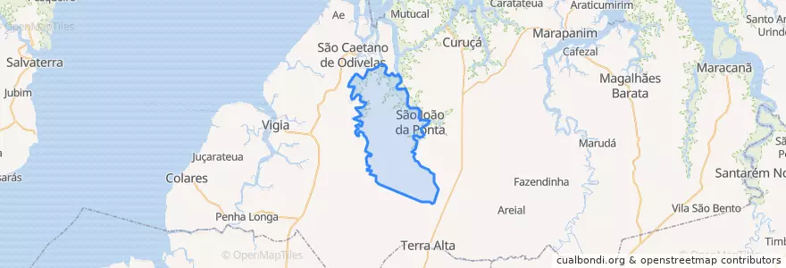 Mapa de ubicacion de São João da Ponta.