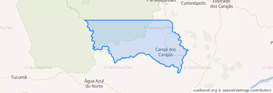 Mapa de ubicacion de Canaã dos Carajás.
