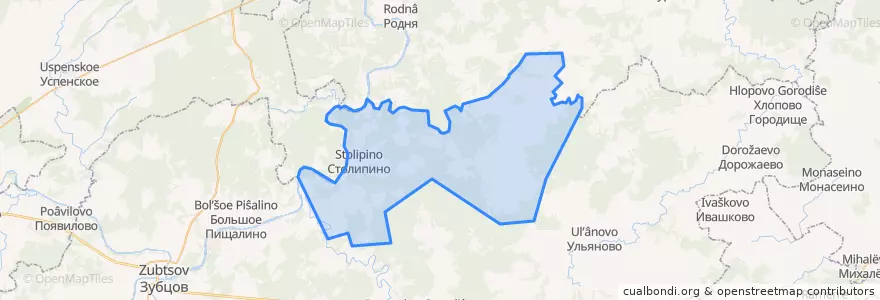 Mapa de ubicacion de Столипинское сельское поселение.