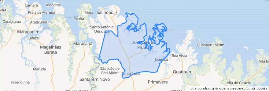 Mapa de ubicacion de São João de Pirabas.