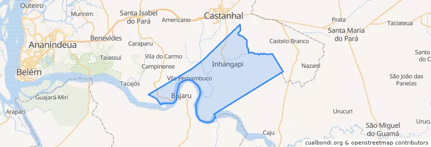 Mapa de ubicacion de Inhangapi.