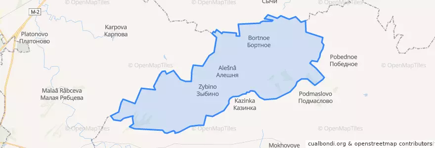 Mapa de ubicacion de Бортновское сельское поселение.