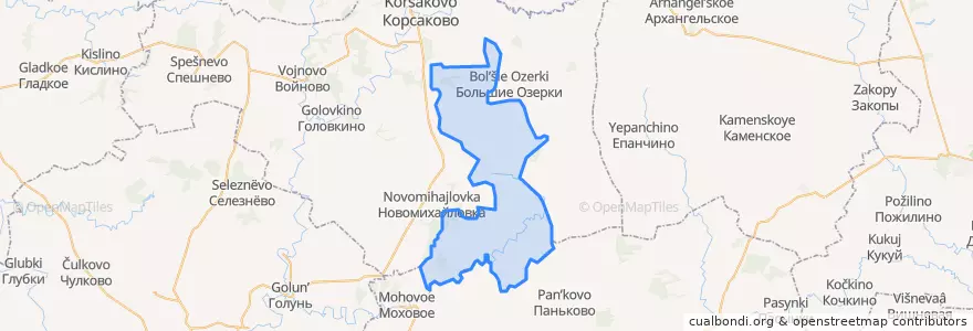 Mapa de ubicacion de Нечаевское сельское поселение.