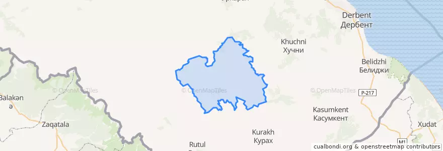 Mapa de ubicacion de Агульский район.