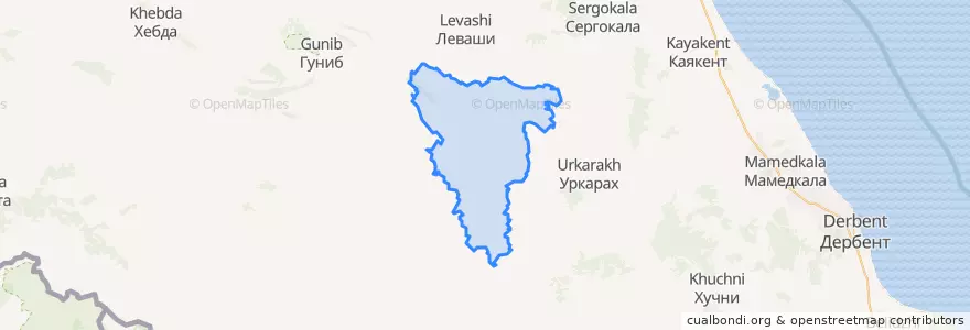 Mapa de ubicacion de Акушинский район.