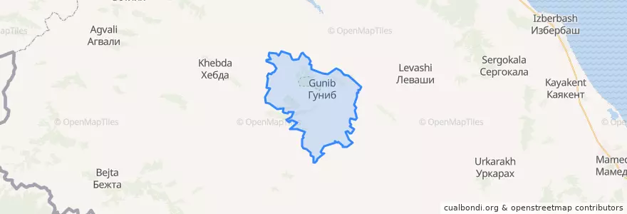 Mapa de ubicacion de Гунибский район.