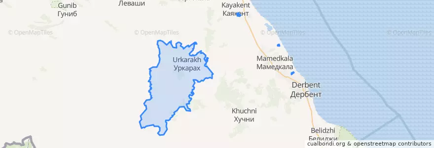Mapa de ubicacion de Дахадаевский район.