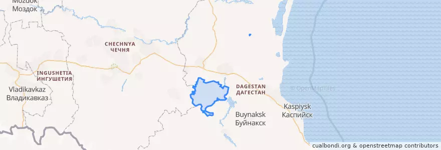 Mapa de ubicacion de Казбековский район.