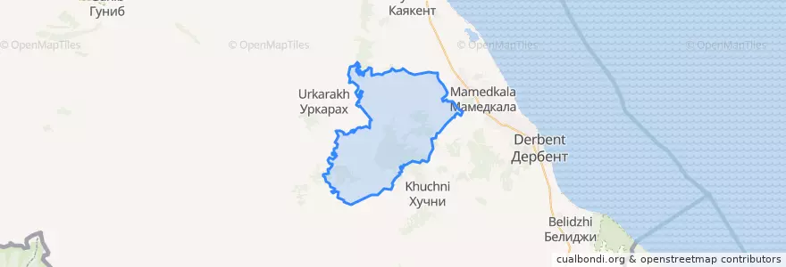 Mapa de ubicacion de Kaytagsky District.