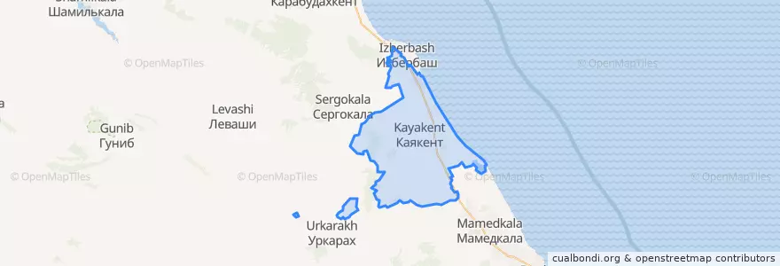 Mapa de ubicacion de Kayakentsky District.