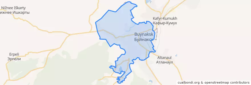 Mapa de ubicacion de городской округ Буйнакск.