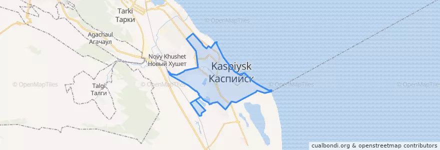 Mapa de ubicacion de городской округ Каспийск.