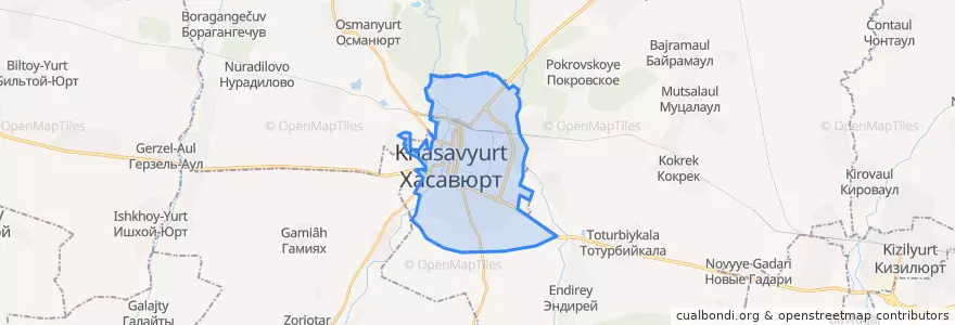 Mapa de ubicacion de городской округ Хасавюрт.