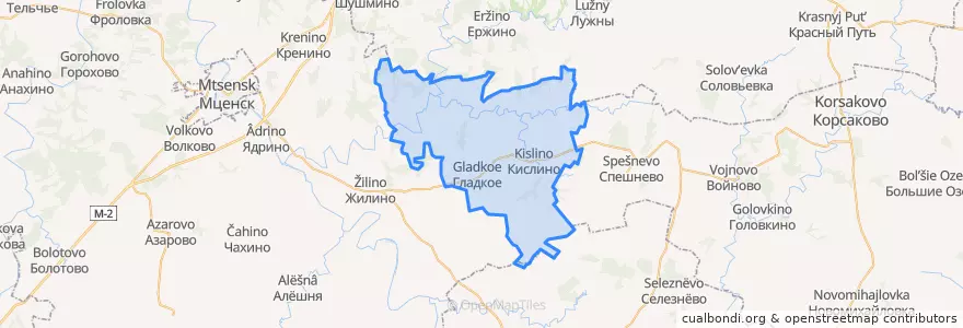 Mapa de ubicacion de Алябьевское сельское поселение.