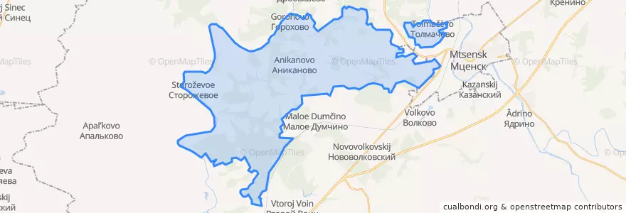 Mapa de ubicacion de Аникановское сельское поселение.