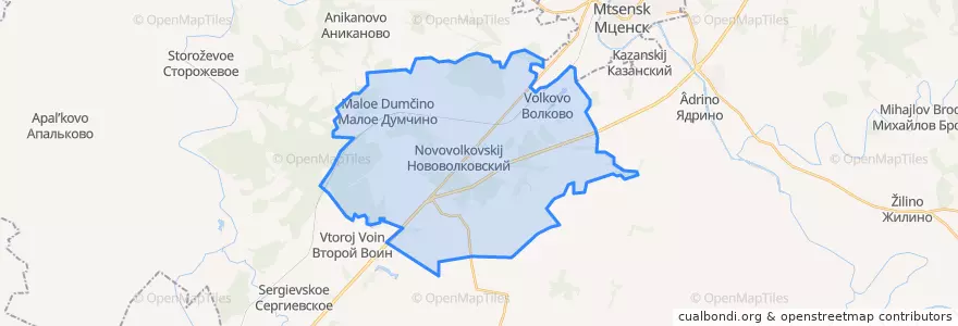 Mapa de ubicacion de Подмокринское сельское поселение.