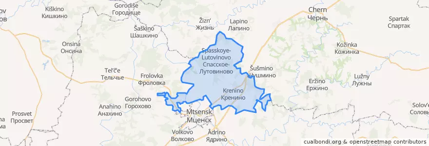 Mapa de ubicacion de Спасско-Лутовиновское сельское поселение.