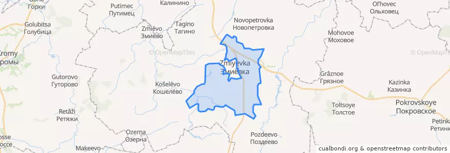 Mapa de ubicacion de Котовское сельское поселение.