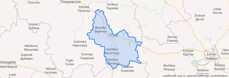Mapa de ubicacion de Дросковское сельское поселение.