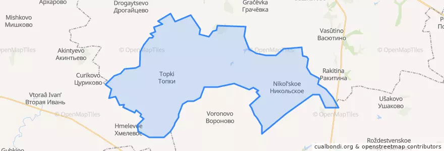 Mapa de ubicacion de Топковское сельское поселение.